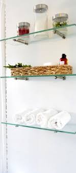 Use Floating Glass Shelves For Kitchen Storage Organization And Decor Our Wall Shelves Glass Shelves In Bathroom Floating Glass Shelves Diy Shelves Bathroom
