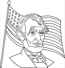 Use this abraham lincoln themed paper for your children to write a story, poem or essay relating to something this coloring page features president lincoln in his trademark stovepipe hat. Abraham Lincoln With Usa Flag Coloring Pages For Kids Coloringbay