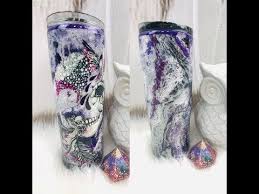 How To Marble A Glitter Tumbler Acrylic Skin Youtube Glitter Tumbler Vinyl Tumblers Waterproof Sticker Paper