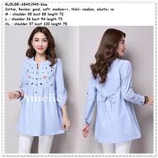 Your email address will not be published. Atasan Blouse Baju Atasan Bordir Lengan Panjang Blouse Wanita Korea Import Blue Biru Murah Shopee Indonesia