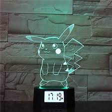 Lampe Illusion Veilleuse Coloree A Del Degrade Lampe De Base En Acrylique Avec Reveil 3d Lampe D Ambiance A Motif Pikachu En 2020 Pikachu Illusion 3d Lampe Decoration