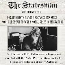 Rabindranath Tagore won the #NobelPrize in #Literature on December 10,  1913. He was awarded for his iconic collection of poetry in #Gitanjali,  that showcased his literary brilliance. Tagore was the first non-European