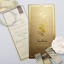 Kad kahwin 6 x 8. Pocket Metallic Brown Gold