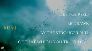 You have to keep breaking your today is such a day. Let Yourself Be Drawn By The Stronger Pull Of That Which You Truly Love Rumi Quote