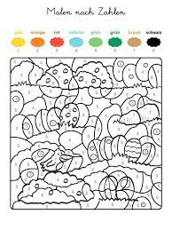 Wenn Ihr Kind Das Ganze Motiv Auf Der Kostenlosen Vorlage Mit Den Farben Ausgemalt Hat Die Den Nummern Ostereier Ausmalen Malen Nach Zahlen Ostern Grundschule
