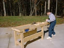 Note the width of the legs and the thickness of the top. Workbench Woodworking Wikipedia