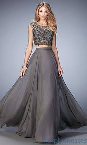 Shop Gray Pageant Dresses And Long Two Piece Dresses At Simply Dresses Sleeveless Evening Gowns And Full Length F Piece Prom Dress Prom Dresses Formal Dresses