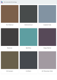 Rich Walnut Blackout Kilimanjaro Astronomical Bali Bliss Ink Black Coastal Vista Deep Merlot Art Nouv Behr Paint Colors Paint Color Palettes Limo Scene