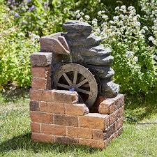 Smart solar cascading water fountain. Smart Solar Heywood Mill Fountain Amazon De Garden