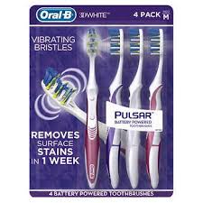 Oral B 3d White Pulsar Battery Toothbrush 4 Pack Battery Powered Toothbrush Battery Toothbrush Power Toothbrush