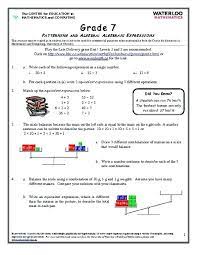 Algebraic expressions class 7 ncert book: Grade 7 Patterning Algebra Algebraic Expressions Worksheet Lesson Planet Equivalent Equations Worksheets Sumnermuseumdc Org