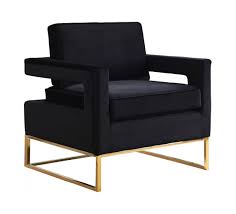 We needed a reading corner. Noah Black Gold Velvet Accent Chair By Meridian Furniture