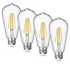 Which light bulb can i use for a 60w fixture? Wawui Dimmable Vintage Edison Bulbs Led Light Bulb 4w 60w Equivalent 500lm E26 Medium Base Soft White 2700k 3000k St64 Antique Vintage Style Light Squirrel Cage Filament Pack Of 4 Buy Online In Botswana