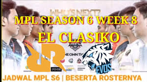 Mobile legends professional league (mpl) indonesia season 8 akan dimulai pada tanggal 13 agustus 2021. Jadwal Mpl Season 6 Week 8 El Clasiko Rrq Vs Evos Legend Youtube