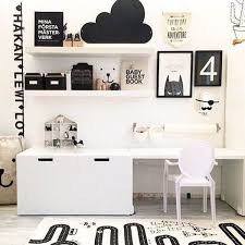 Black And White Childrens Room 8 Stylish Ikea Hacks For A Black And White Kids Room White Kids Room Kid Room Decor Kids Room Inspiration