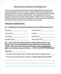 May 04, 2021 · cms offers an x12 270/271 eligibility system (hets 270/271). Free 23 Insurance Verification Forms In Pdf Ms Word