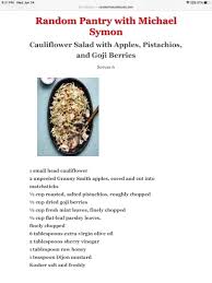 Pin By Shelley Brosnan On Salads In 2020 Goji Berries Granny Smith Apples Cauliflower Salad