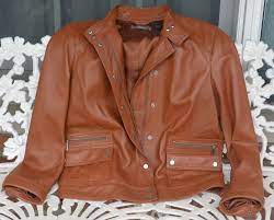 Liz Claiborne Leather Jacket Brown Leather Zipper Claiborne Snaps Size L Beautiful Color So S Leather Jacket Brown Leather Jacket Genuine Leather Jackets