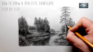 Take the 2b pencil now, tilt it (change the grip) and darken the shadowed side of each ridge. How To Draw A Realistic Landscape Step By Step Youtube