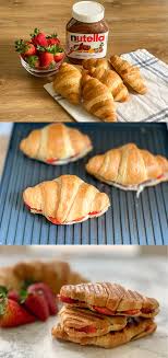 Nutella And Strawberry Croissant Fresh Simple Home Recipe In 2020 Nutella Nutella Ingredients Fruit Dishes