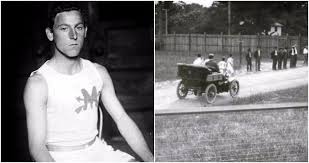 Louis, united states, took place on august 30 of that year, over a distance of 24.85 miles (39.99 km). H I S T O R Y V I L L E On Twitter During The 1904 Olympic Games Marathon Fred Lorz Stopped Running Because Of Exhaustion After 14 5 Km His Manager