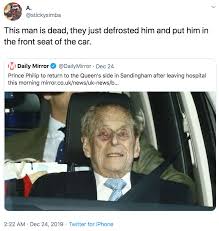 Prinz philip ringt offenbar um sein leben. Prince Philip Leaving Hospital Know Your Meme