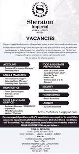 Sheraton Imperial Kuala Lumpur Hotel Vacancies Walk In Interview January 2016 Hotel Jobs Hotel Hotel Offers