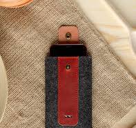 Wool Felt Phone Sleeve / Case | Fragola Red