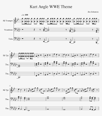 Instrumental solo in d minor. Kurt Angle Theme Sheet Music For Trumpet Trombone Tuba Sheet Music Png Image Transparent Png Free Download On Seekpng