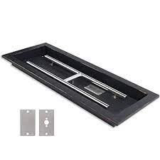 The ultimate fire pit setup! Buy Gaspro Fire Pit Burner Pan Insert 24 X 8 Inch Rectangle Drop In Fire Pit Pan With H Burner For Fire Pit And Outdoor Fireplace Heavy Duty 304 Stainless Steel Oil Rubbed Bronze