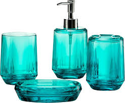 Save now with 5% off black 25 inch bath vanity set with gold trim and carrara white marble top. 4 Piece Gemma Bathroom Accessory Set Bathroom Accessory Set Bathroom Accessories Teal Bathroom Decor