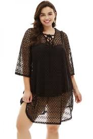 Black Bathing Suit Cover Up Plus Size Black Crochet Lace Up Plus Size Cover Up Plus Size Swimwear Plus Size Swimsuits Women S Plus Size Swimwear