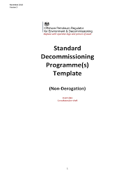 Agenda with some insights on specific costs in the decommissioning process financial. Non Derogation Decommissioning Programme Template November 2018 Reuse Waste Management