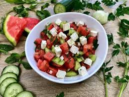 Wassermelonen Feta Salat Sommersalat Mit Melone Rezept Wassermelonen Feta Salat Feta Salat Melonen Feta Salat