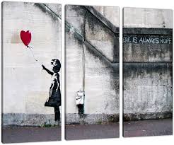 Browse a wide range of banksy art prints prints, posters & buy online at great prices. Set Of 3 Large Banksy Canvas Wall Art Prints Uk Red Balloon Girl 3050 Amazon Co Uk Kitchen Home