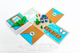 Explosionsbox Fur Eine Reise Strandmotiv Mediendesign Moser Explosionsbox Box Box Basteln