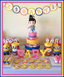 Baby Shower Its A Girl Baby Shower Party Ideas Photo 9 Of 13 Girl Baby Shower Party Minion Birthday Party Girl Minion Birthday Party