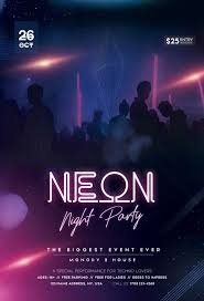 Download free psd flyer templates in photoshop format. Free Neon Night Party Flyer Template Download Flyer Freepsdflyer