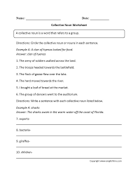 English Worksheets Collective Nouns Worksheet Nouns Worksheet Collective Nouns