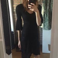 M Missoni Bell Sleeve Dress Vintage Black M Missoni Dress Gorgeous Knit Witchy Design Sheer Slight Hole Under Left Missoni Dress Bell Sleeve Dress Dresses