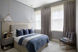Amelia Carter Interiors Grey And Blue Bedroom In Luxury Apartment London Interior Design Interior London Interior