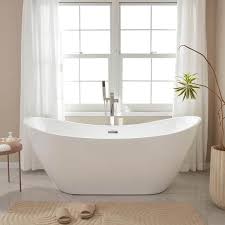Vanity Art Mulhouse 70.5 in. x 31.5 in. Soaking Bathtub with Center Drain  in White/Classic Chrome VA6517 - The Home Depot