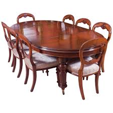 19th Century Victorian Oval Dining Table And Eight Antique Chairs Oval Table Dining Dining Table Antique Dining Chairs