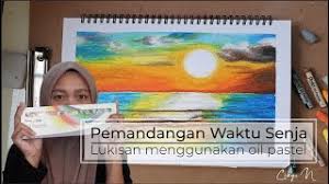 Oil pastels drawing joker face. Pemandangan Waktu Senja Asas Lukisan Oil Pastel Untuk Murid Sekolah Rendah Youtube