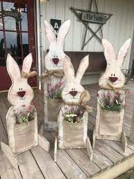 Wood Easter Bunny Porch Decorations Easter Outdoor Easter Porch Decor Easter Crafts