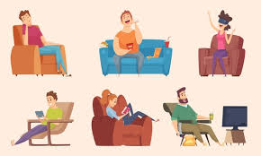 I think he is the most lazy cartoon character in the entire history. Premium Vector Sedentary Lifestyle Man And Woman Sitting Relaxing Eating Food Lazy Working Fat Unhealthy Characters Watching Tv Vector Cartoon Woman And Man Sitting On Sofa At Home Illustration