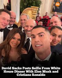 David Sacks, the White House AI & crypto czar, shared a selfie from a  high-profile state dinner at the White House — in which tech mogul Elon  Musk and soccer legend Cristiano