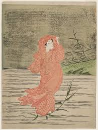 Parody Of Bodhidharma Daruma Crossing The River On A Reed Suzuki Harunobu 1766 67 Japanese Painting Japanese Drawings Japan Painting