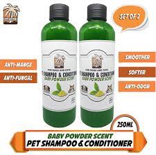 Set Of 2 250ml Martina S Pet Shampoo Conditioner Baby Powder Scent Dog Shampoo With Aloe Vera Extract Virgin Coconut Oil And Madre De Cacao Anti Tick And Fleas Anti Mange Anti Septic Anti Fungal