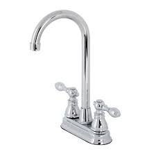 Kingston brass ks4468al metropolitan widespread lavatory faucet with metal lever handle, satin nickel. Kingston Brass Kb491acl American Classic Two Handle High Arc Bar Faucet Polished Chrome Kingstonbrass Com